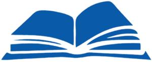 Ícono azul de libro abierto
